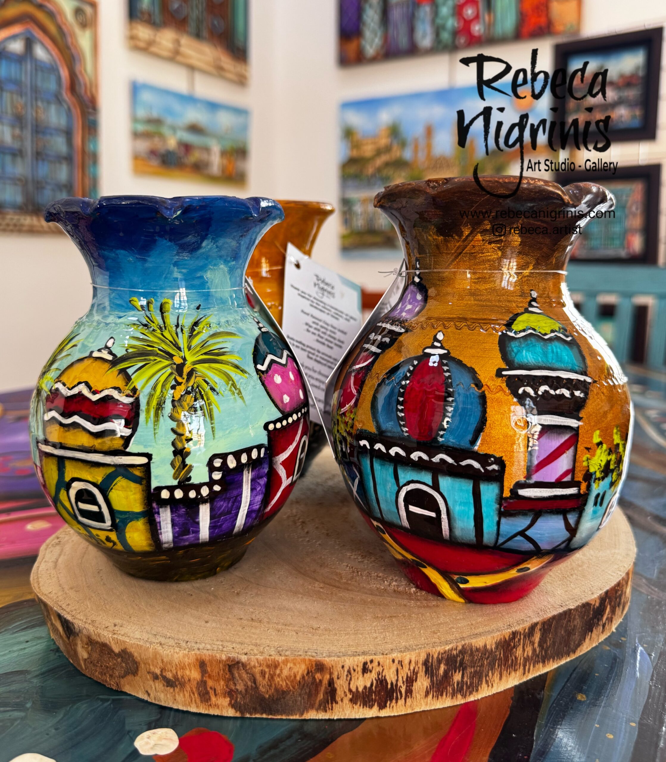 Handpainted Mini Clay vases