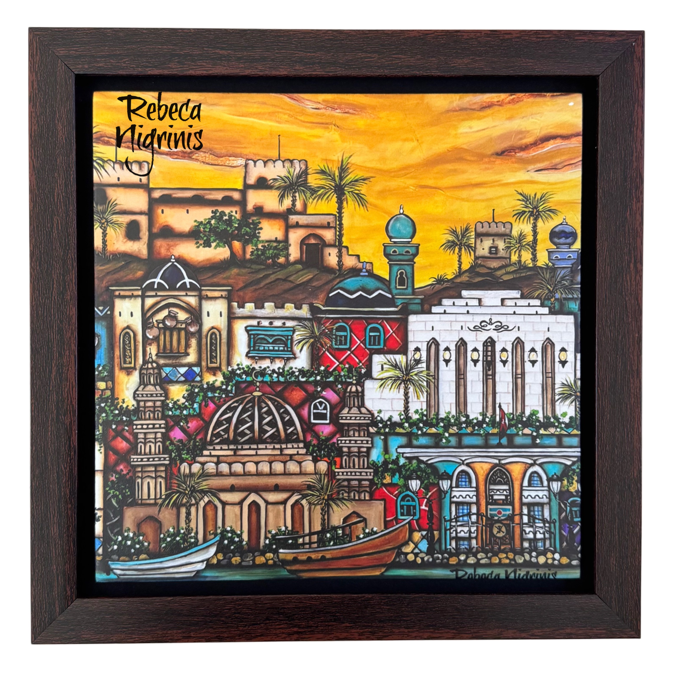Framed ceramic Art Tile – Sunset Copy