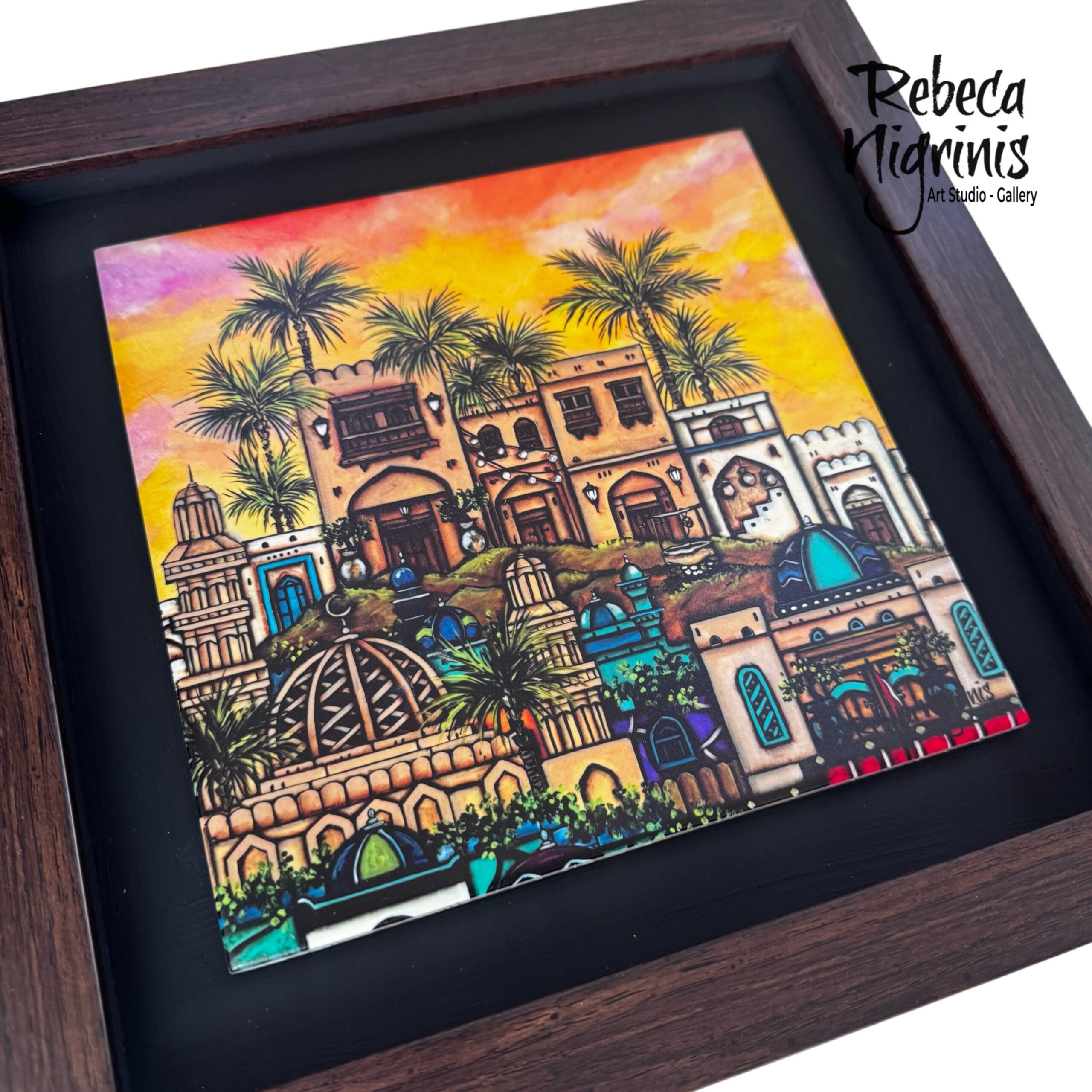 Framed ceramic Art Tile – Sunset