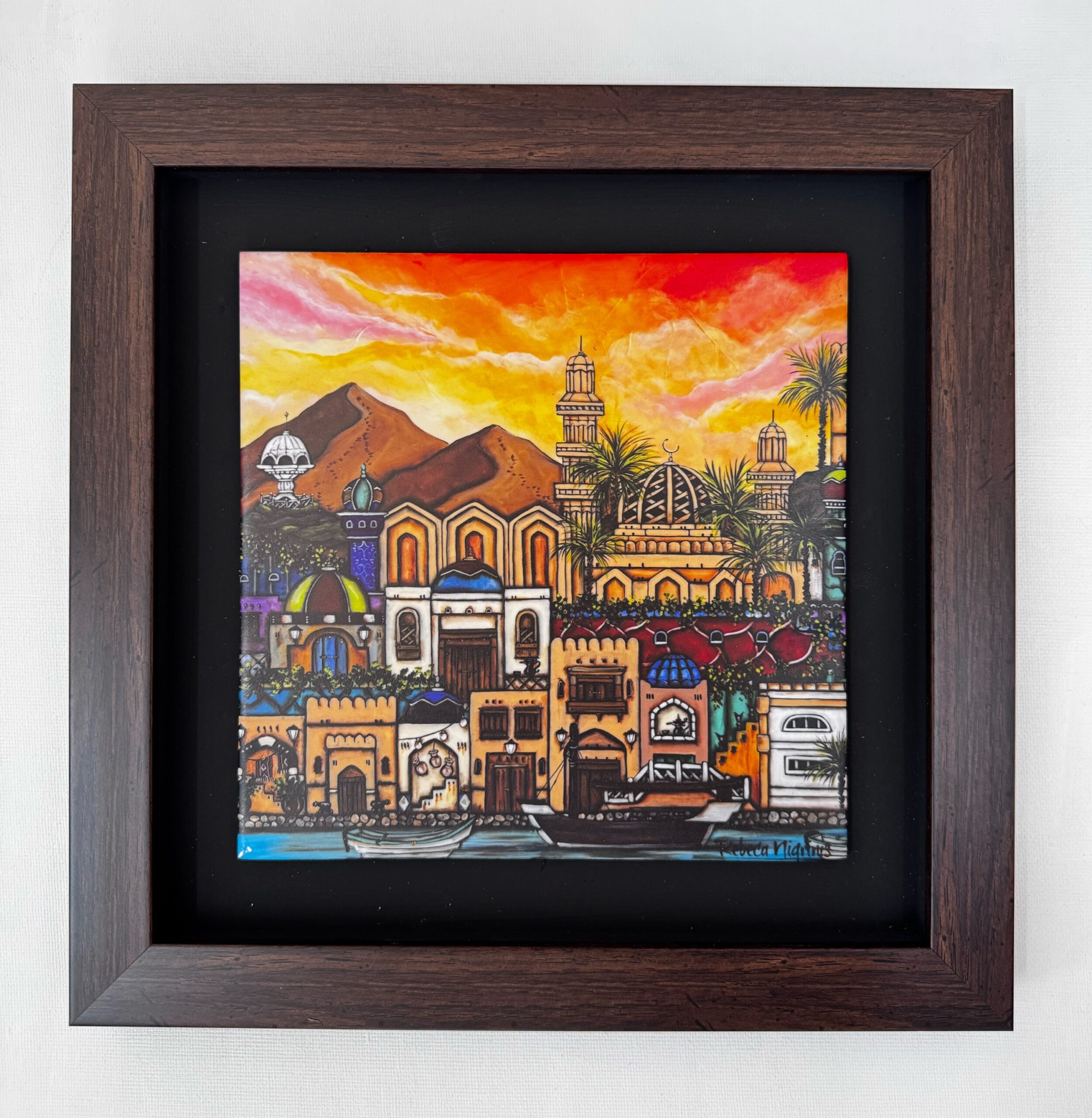 Framed ceramic Art Tile – Sunset