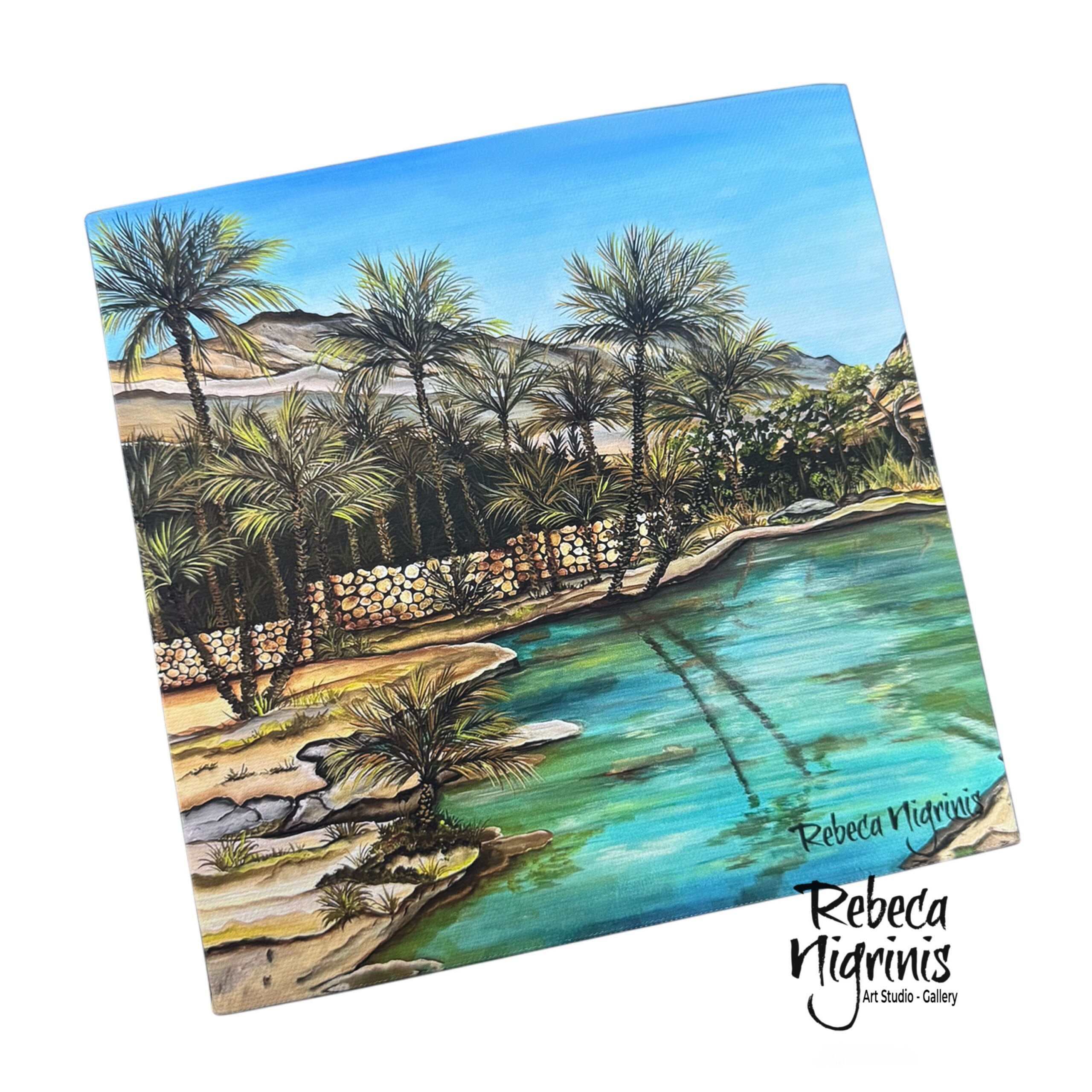 Art print on stretched canvas 20×20 cm – Oman Wadi