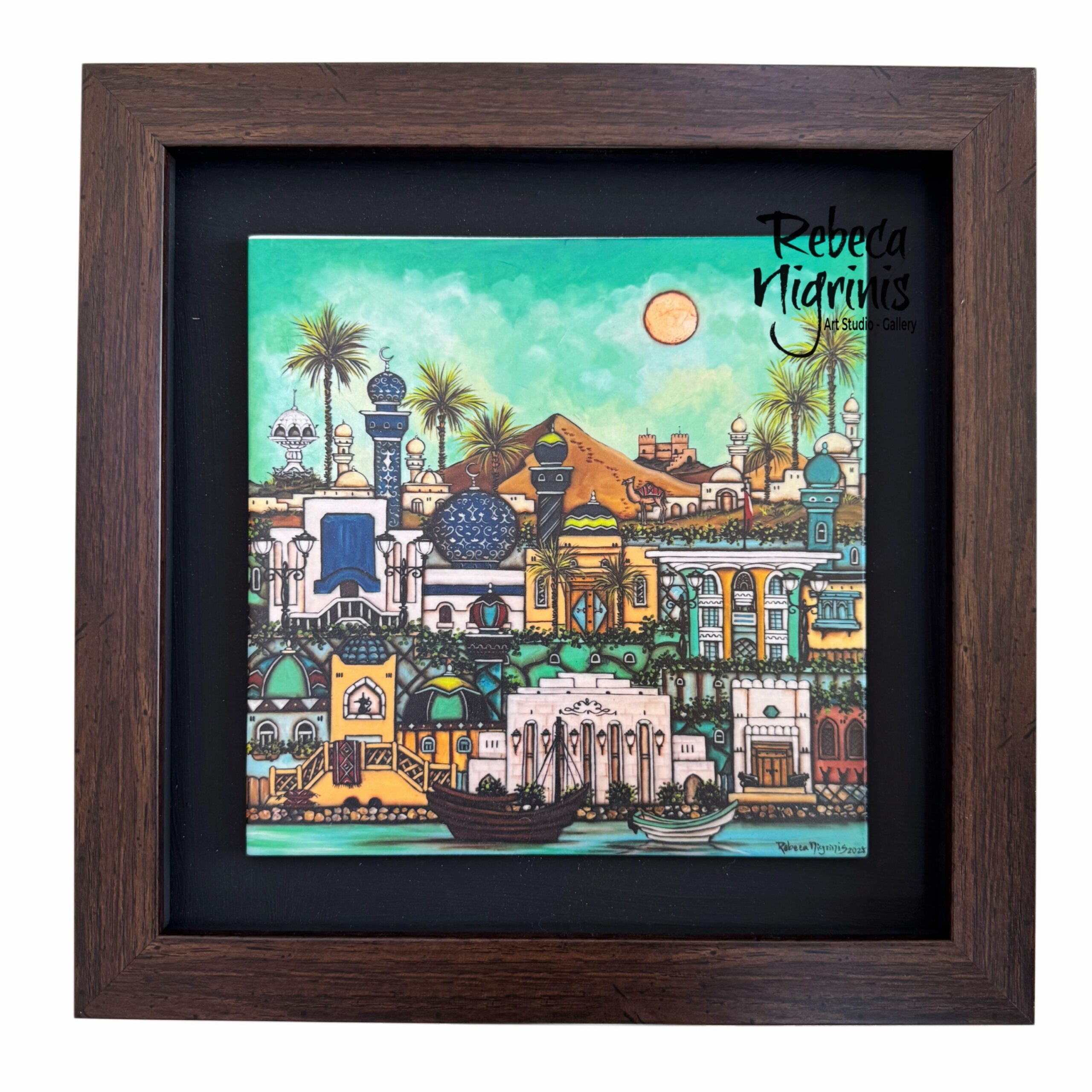 Framed ceramic Art Tile – Oman