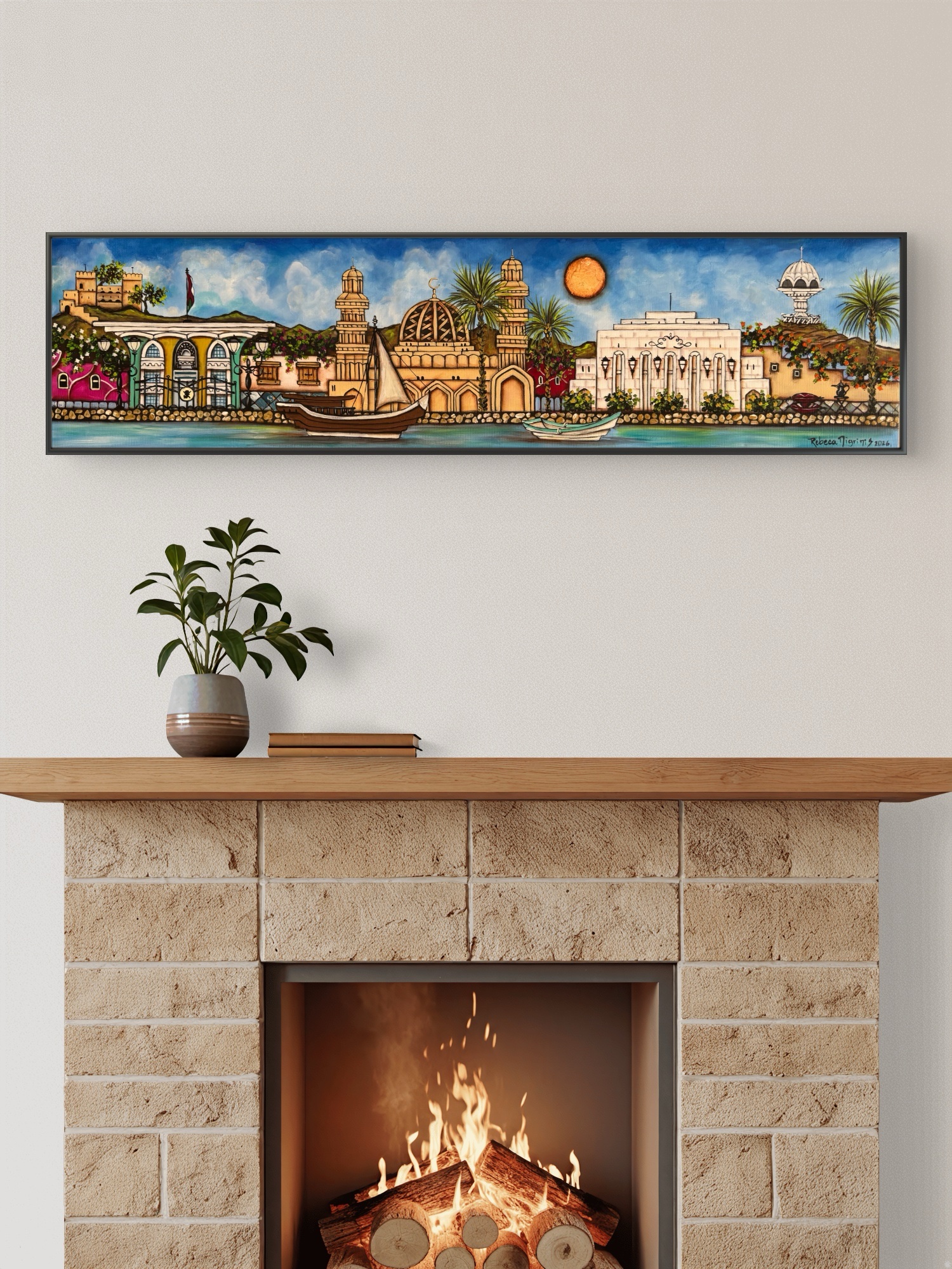 Original artwork / Acrylic on canvas/ size 120×30 cm