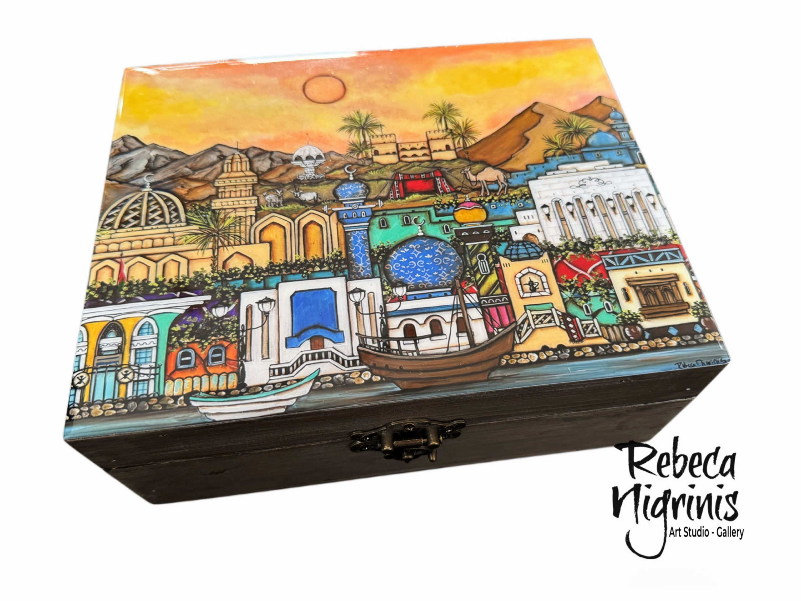 Decorative wooden Box – Six compartments