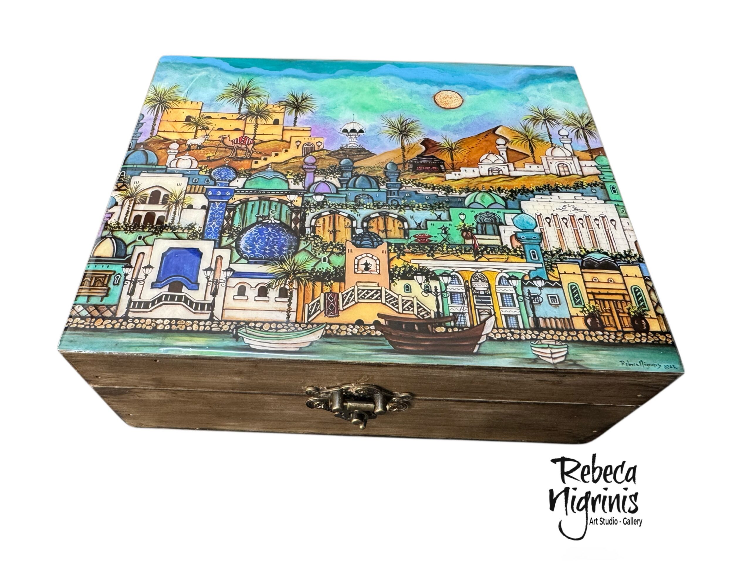 Decorative wooden Box – Six compartments