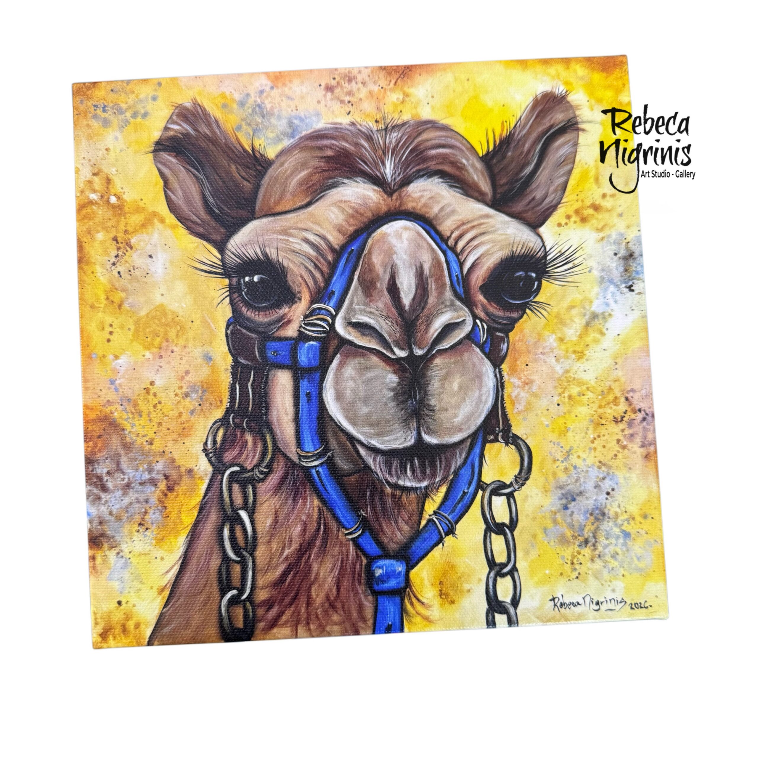 Art print on stretched canvas 20×20 cm – Camel