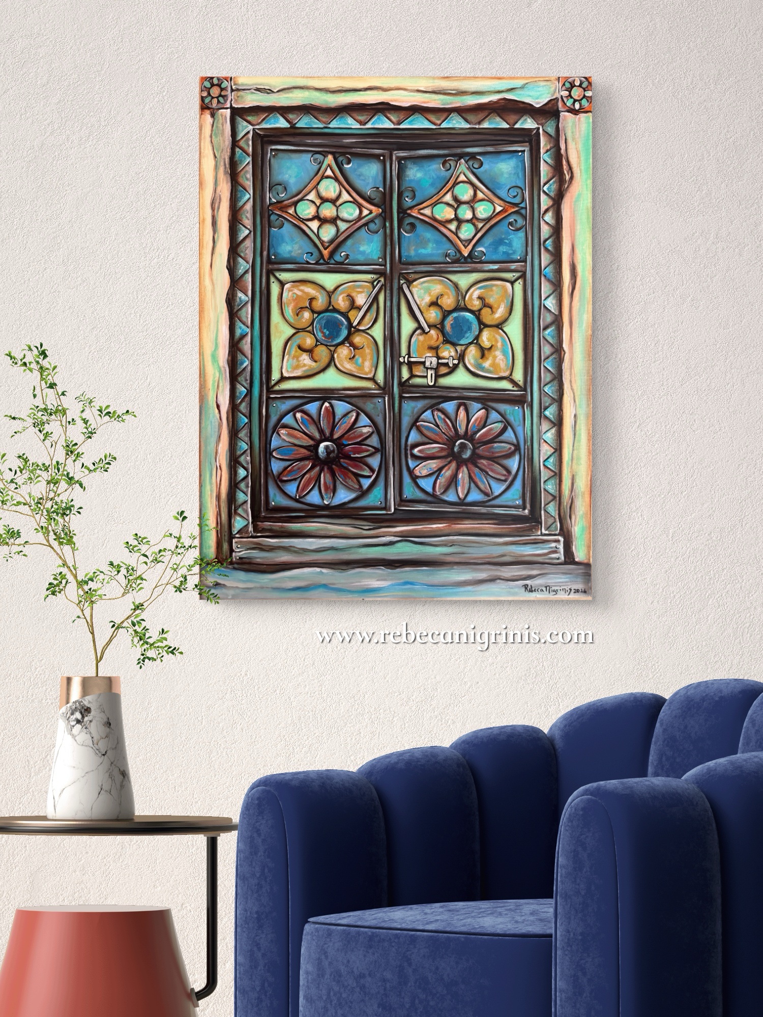Antique door from Oman – Original artwork on canvas 80×60 cm