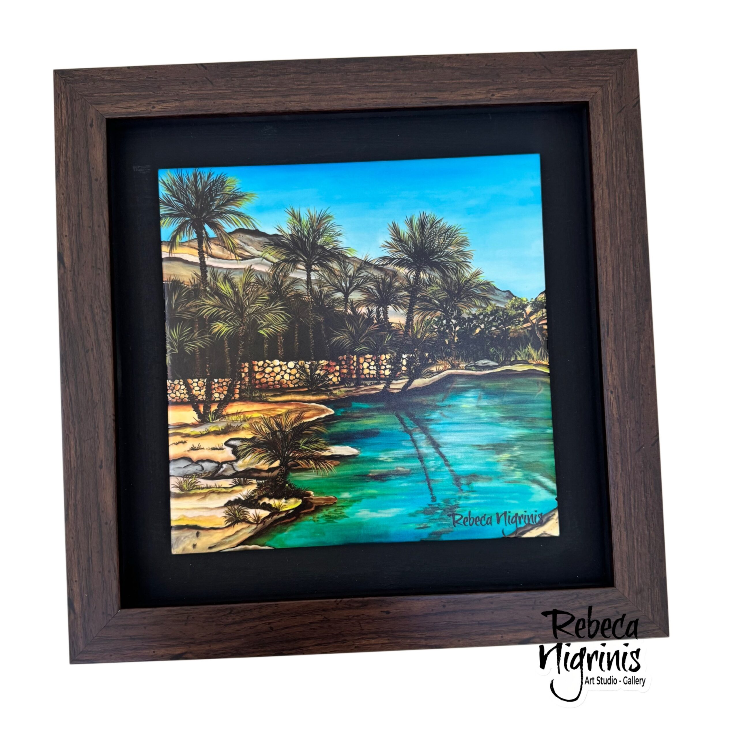 Framed ceramic Art Tile – Omani Wadi