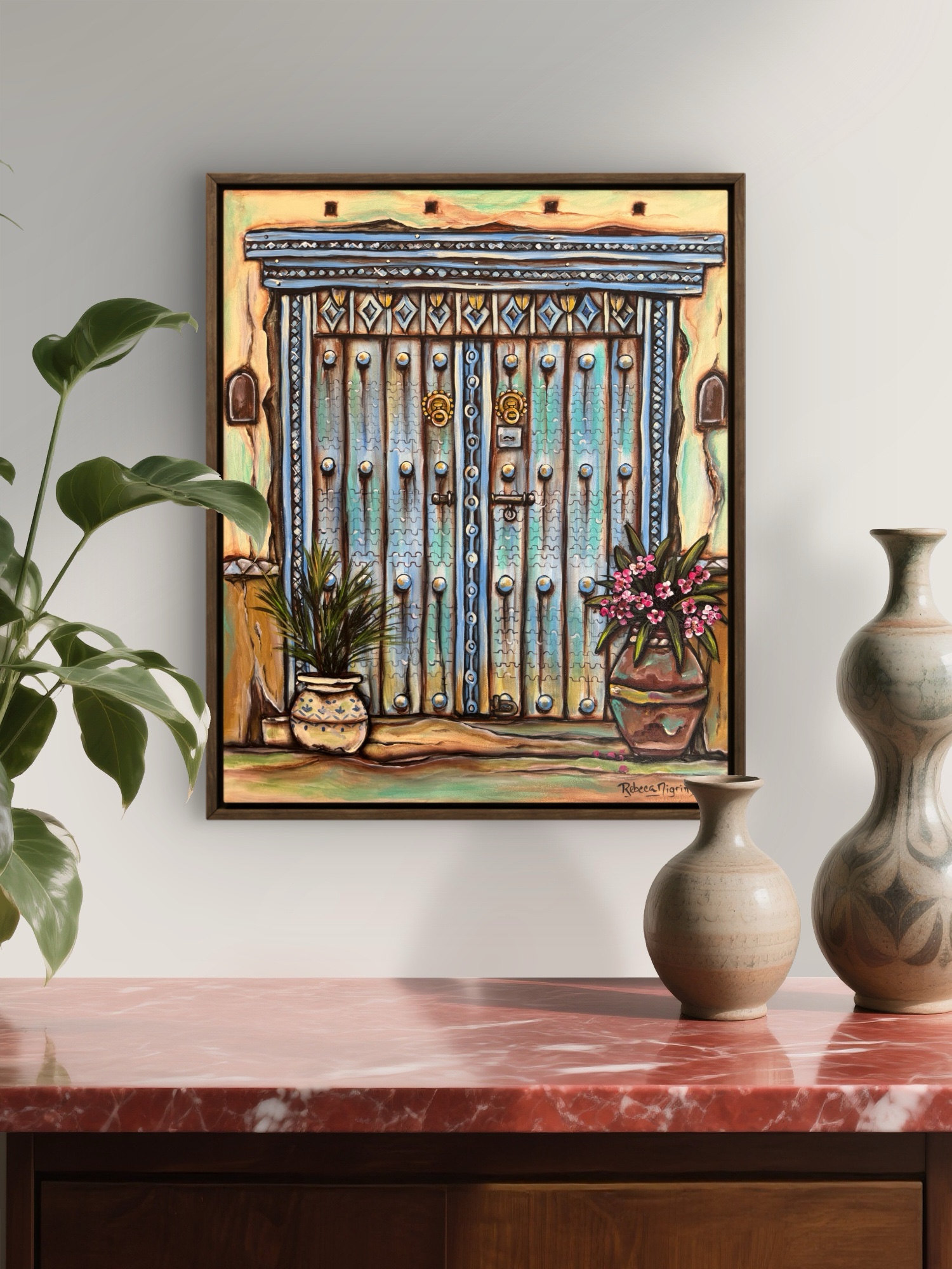 Antique door from Oman – Original artwork on canvas 61 x 51 cm