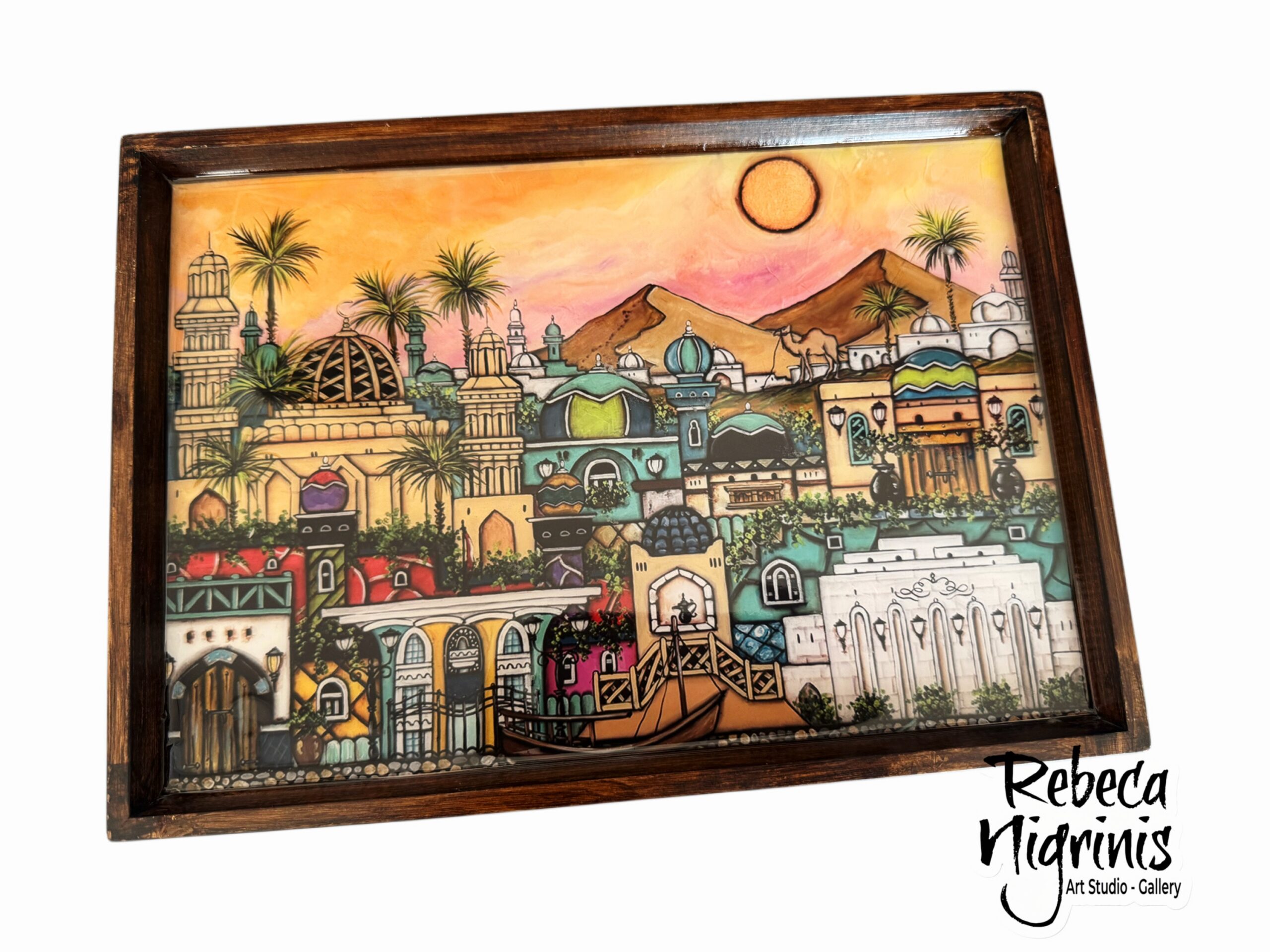 Oman-Inspired Wooden Serving Tray | 28 × 20 cm