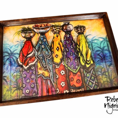 Oman-Inspired Wooden Serving Tray | 28 × 20 cm