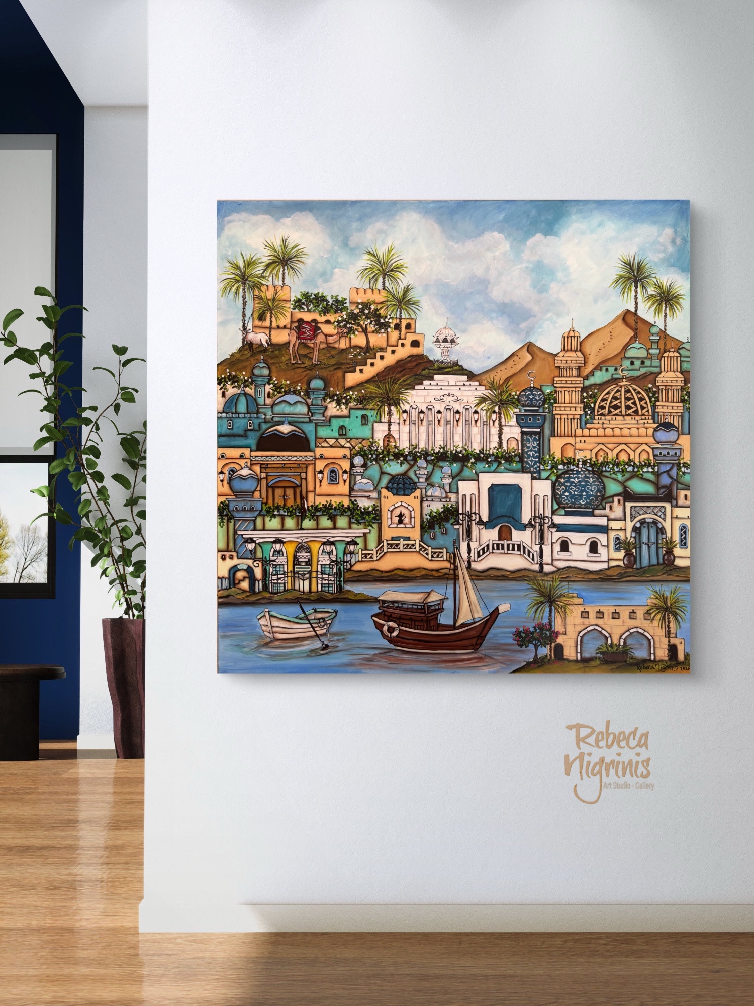 Original artwork on gallery wrapped canvas 100×100 cm