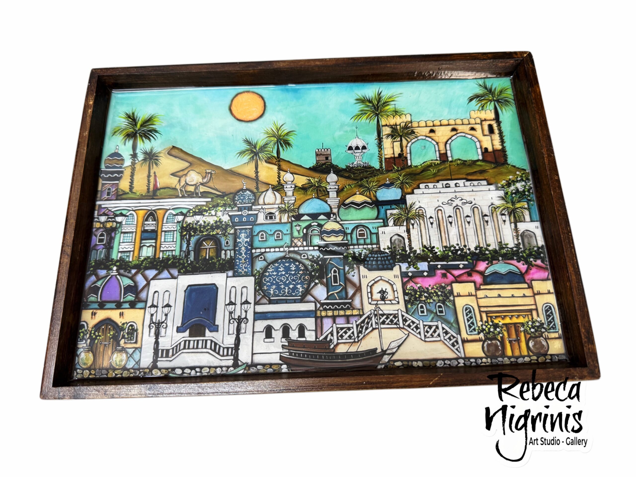 Oman-Inspired Wooden Serving Tray | 28 × 20 cm