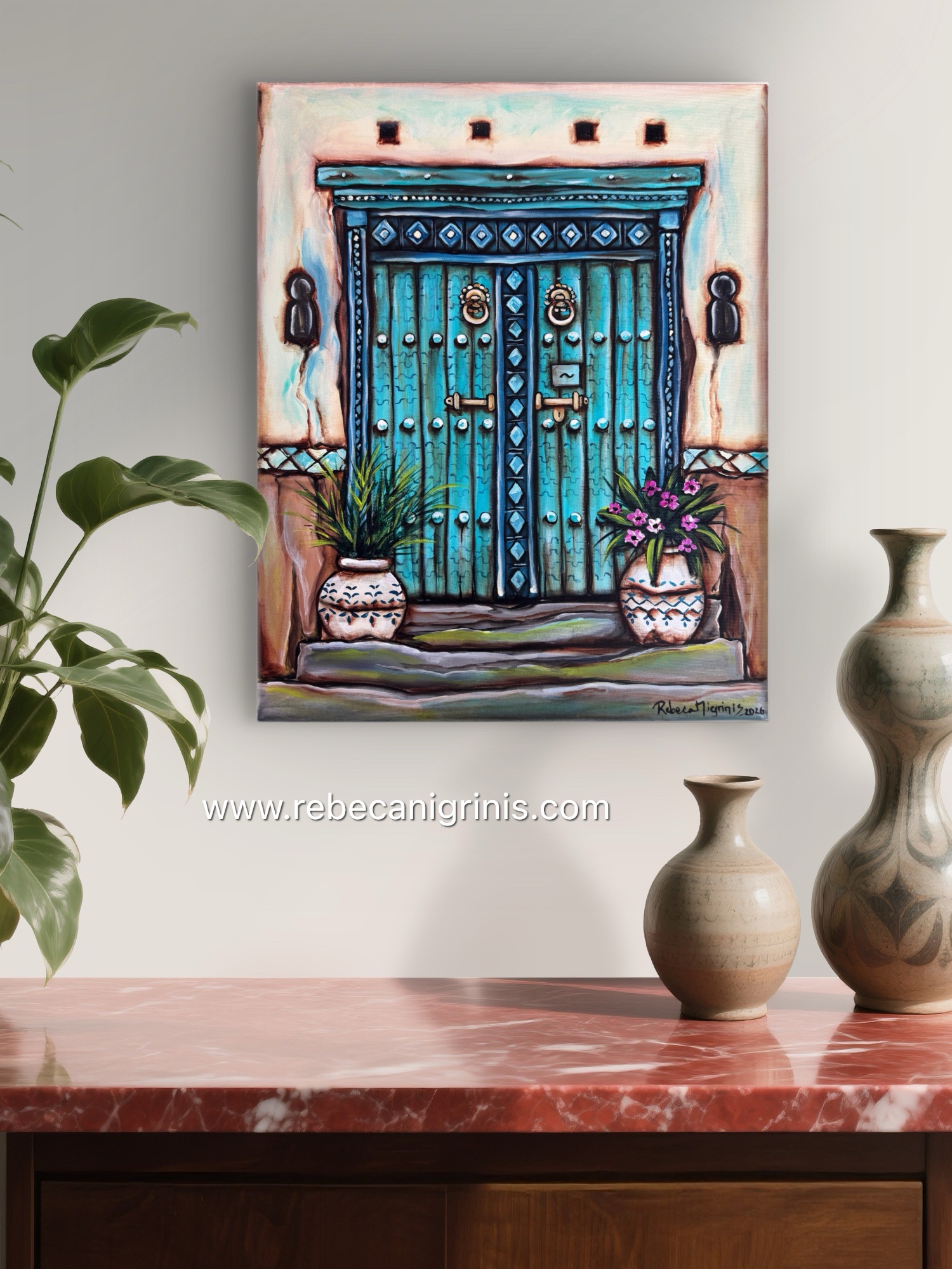 Omani Door – Original Artwork 50×40 cm
