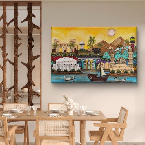 Original Omani Landmarks Painting –  90x60 cm