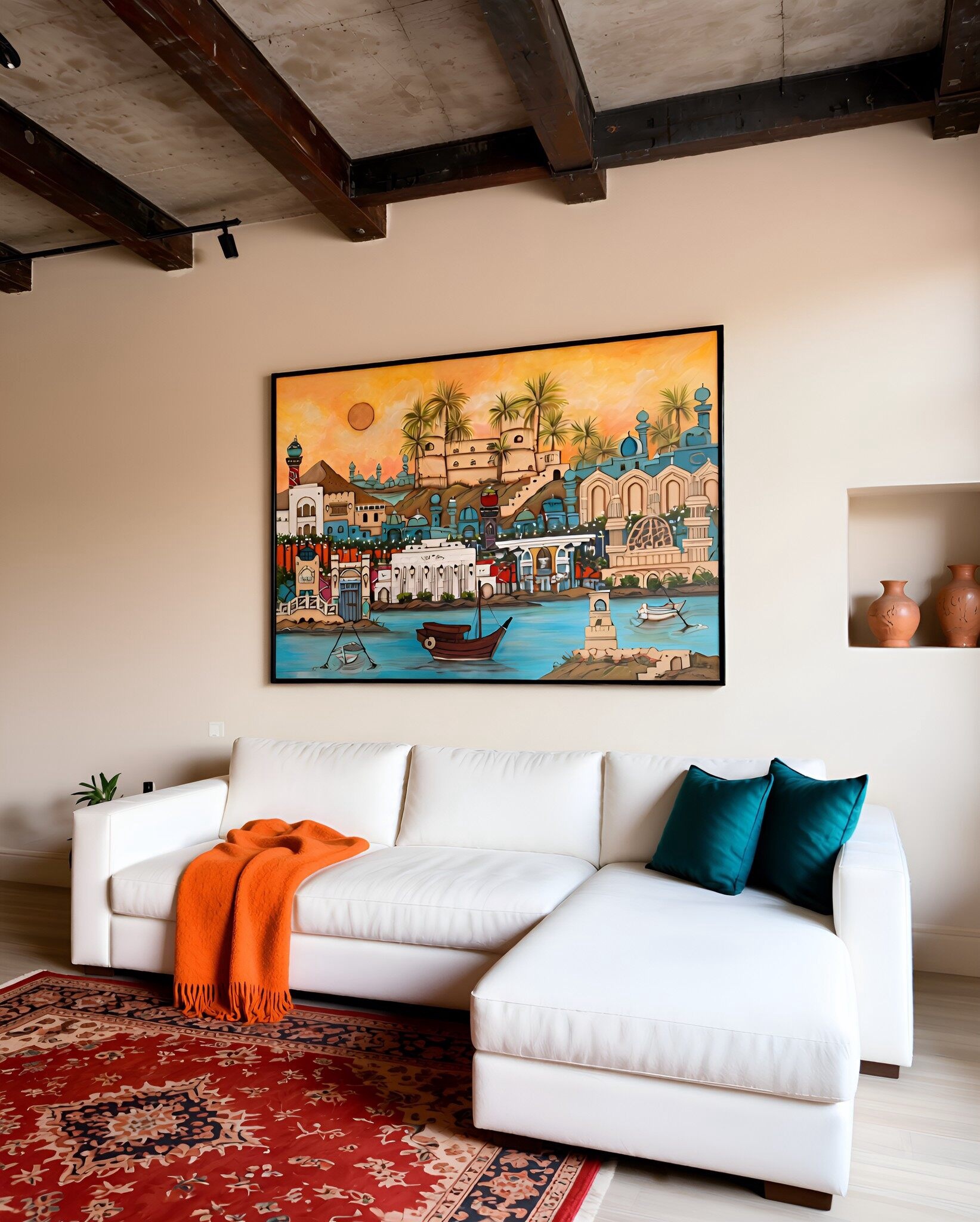Original Omani Landmarks Painting – 120×80 cm