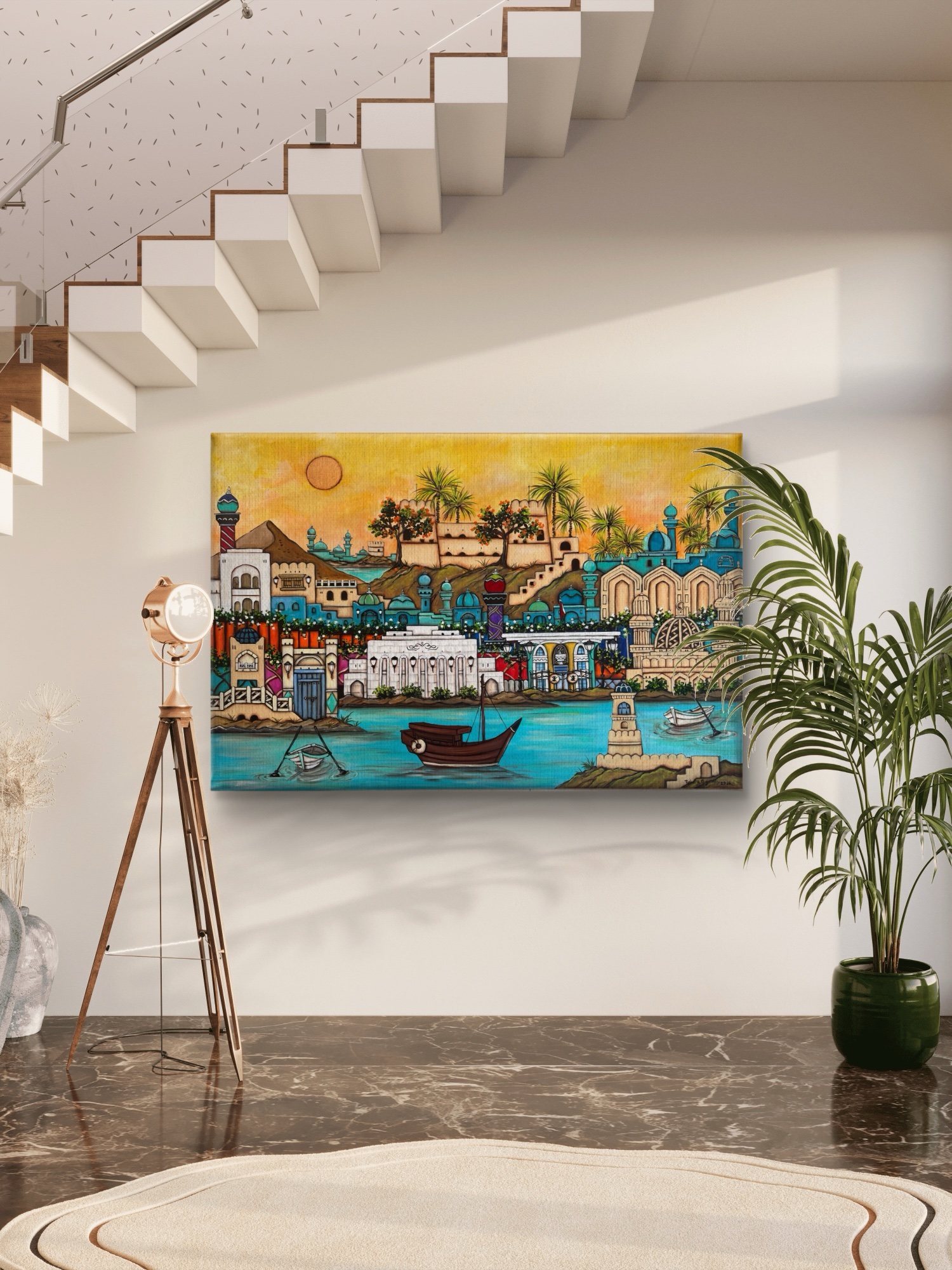 Original Omani Landmarks Painting – 120×80 cm