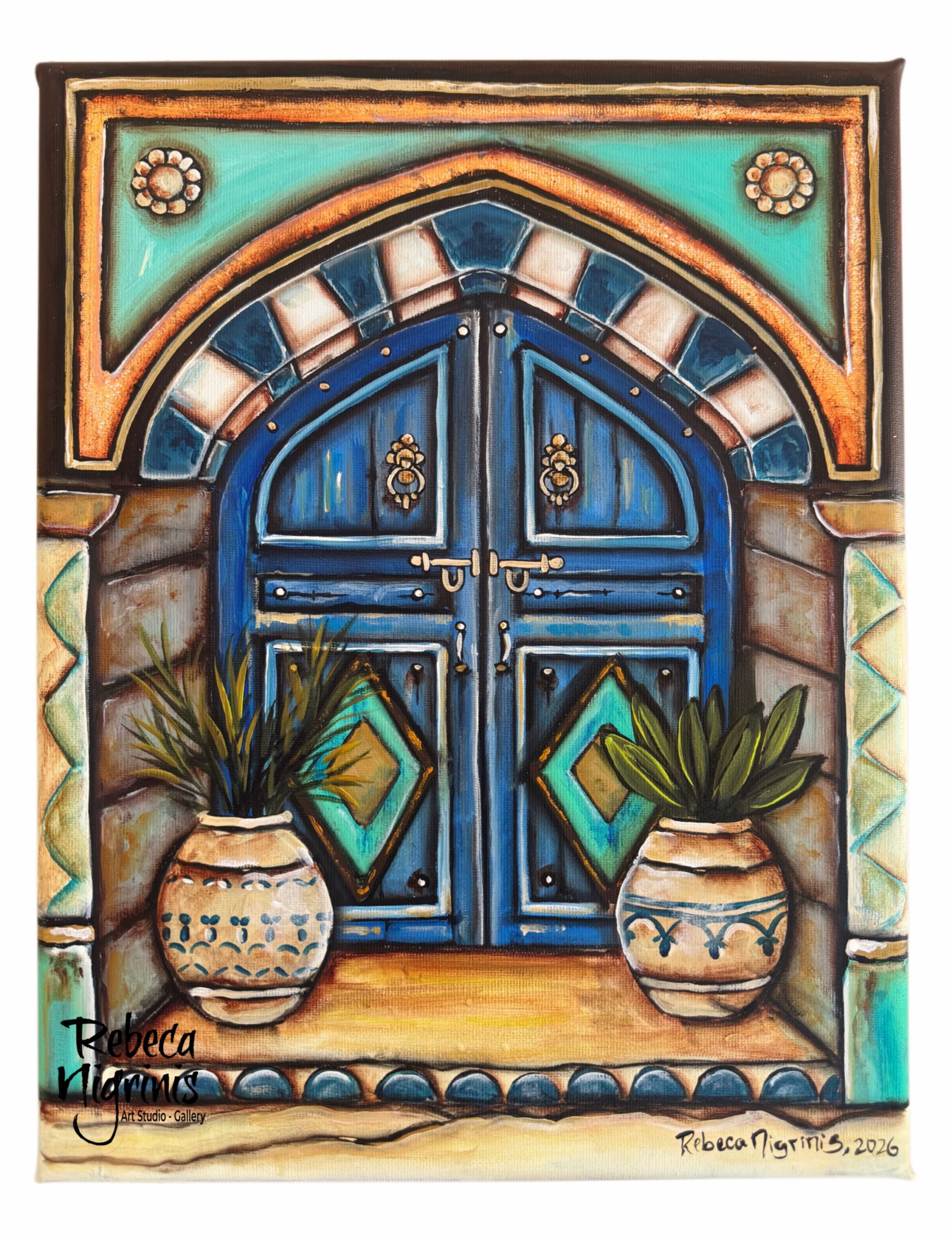 Blue Door 3D Original Artwork 45x35x6 cm