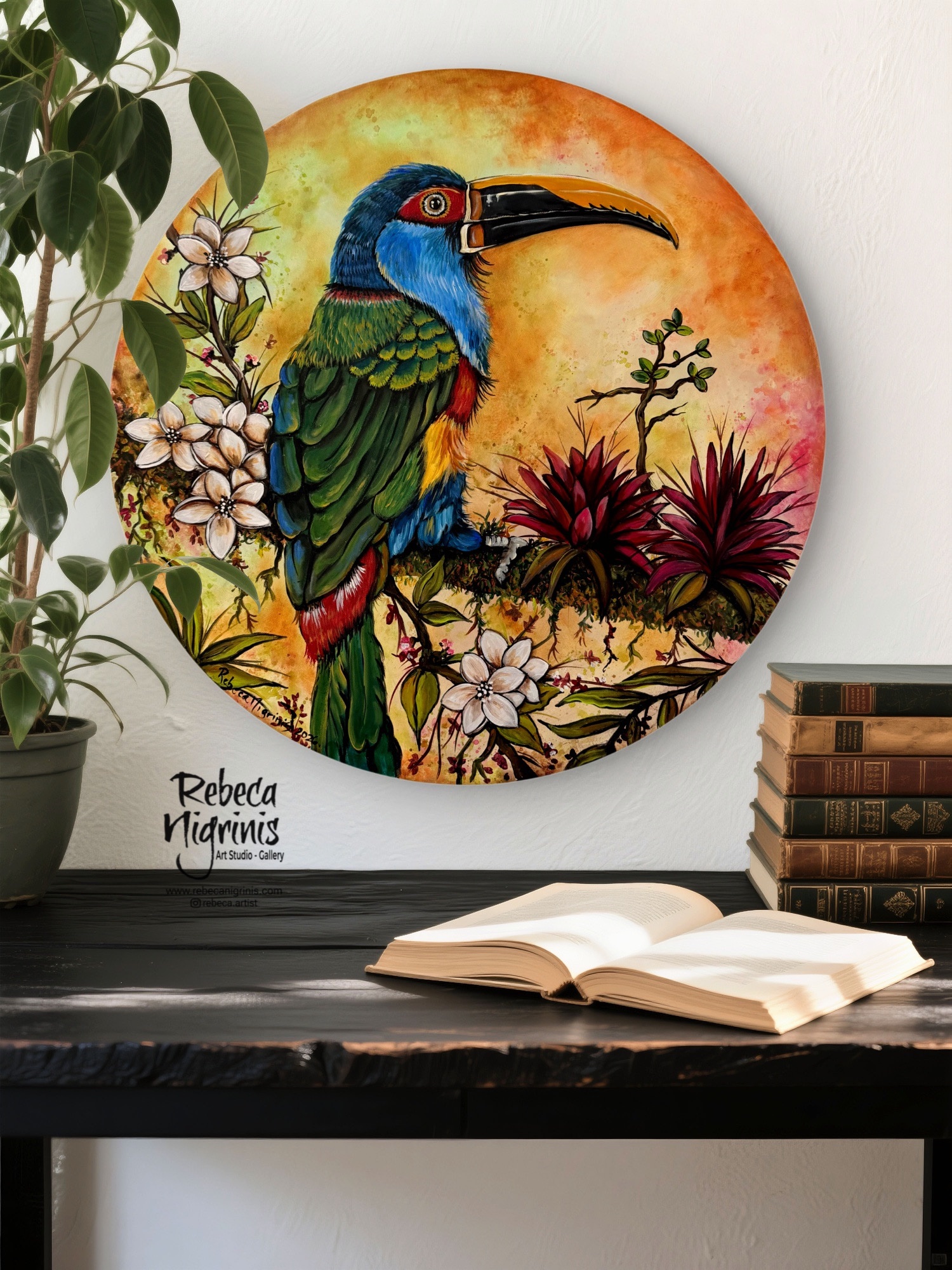 Original Acrylic Painting on Round Canvas – Diameter 60 cm