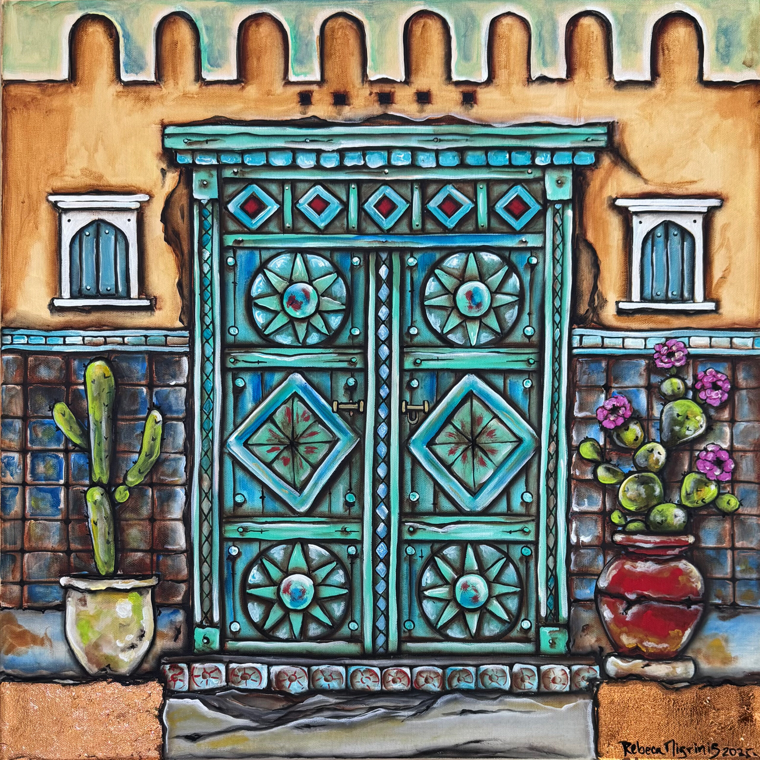 door with cactus